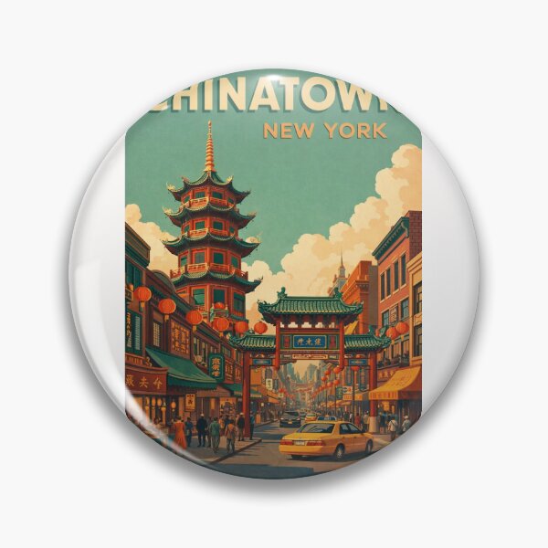 Item preview, Chinatown New York City Manhattan Canal Street Pagoda Gate Urban Scene designed and sold by Places On Earth.