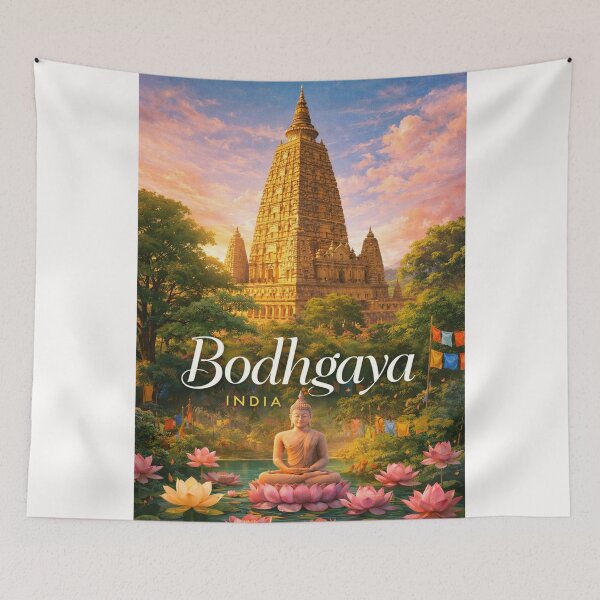 Item preview, Bodh Gaya Bihar India Mahabodhi Temple Buddhist Heritage Sacred Site designed and sold by Places On Earth.