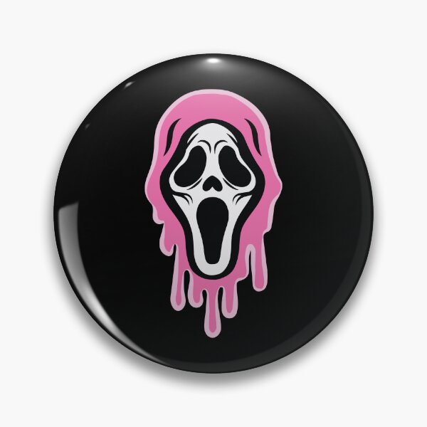 Item preview, Melting Pink Ghost face Mask Creepy Cute Horror Art designed and sold by BrownHorse90s.