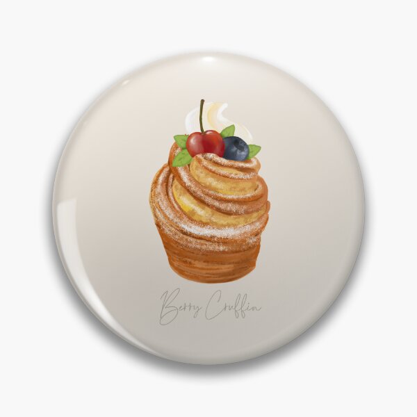 Item preview, Berry Cruffin Illustration – Cherry & Blueberry Dessert Pastry Art, Cute Bakery Food Drawing, Cruffin Sticker designed and sold by simplepaperplan.