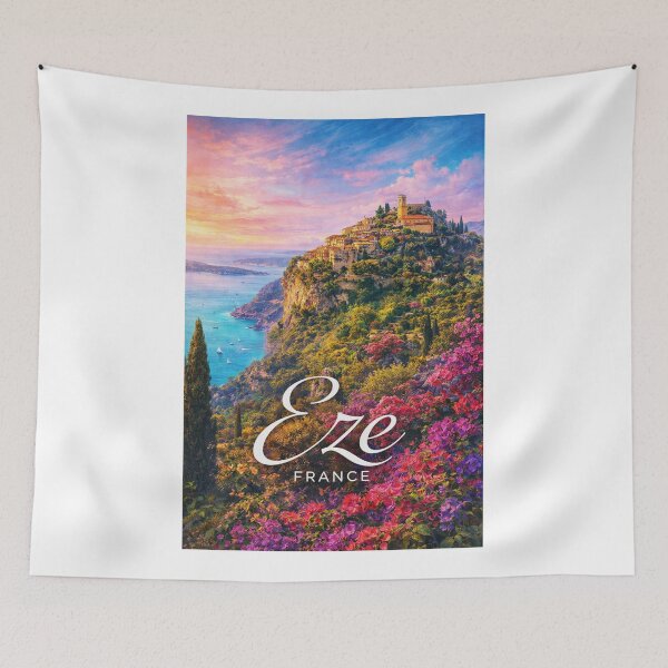 Item preview, Èze French Riviera Côte d Azur Mediterranean Cliffside Village designed and sold by Aryabek.