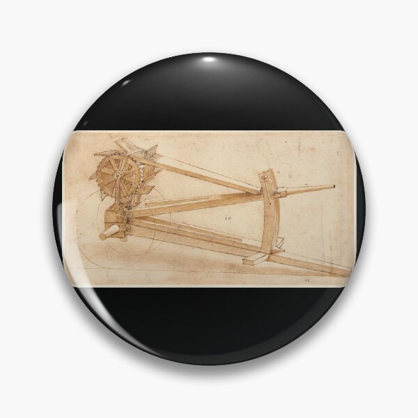 Item preview, Codex Atlanticus Folio 16r by Leonardo da Vinci Mechanical Invention Drawing Art Print designed and sold by artofuniverse.