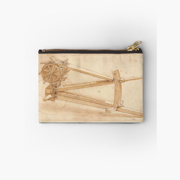 Item preview, Codex Atlanticus Folio 16r by Leonardo da Vinci Mechanical Invention Drawing Art Print designed and sold by artofuniverse.