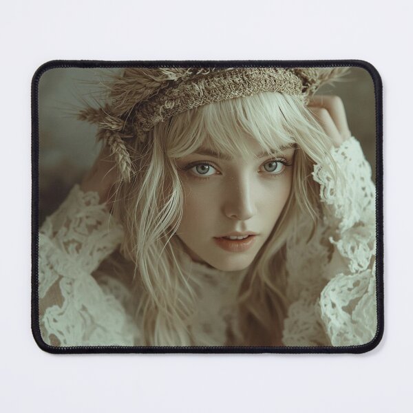 Item preview, Realistic Virgo Girl Sitting With Wheat Crown Pastel Aesthetic designed and sold by Mustangana.