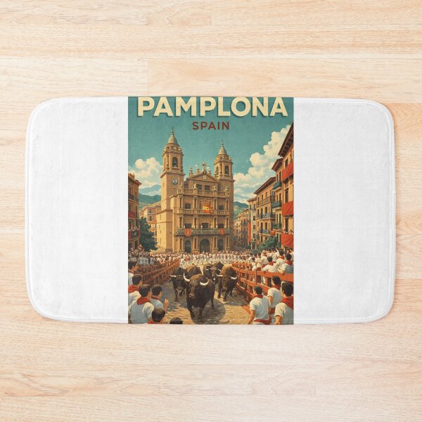 Item preview, Pamplona Navarre Spain San Fermin Festival Plaza del Ayuntamiento designed and sold by Aryabek.
