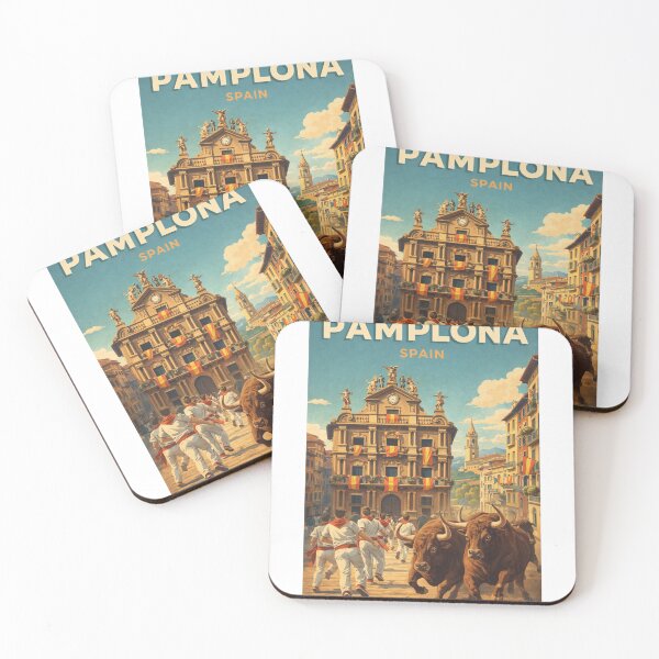 Item preview, Pamplona Navarre Spain Running of the Bulls Encierro Festival Scene designed and sold by Aryabek.