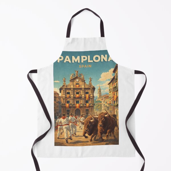 Item preview, Pamplona Navarre Spain Running of the Bulls Encierro Festival Scene designed and sold by Aryabek.