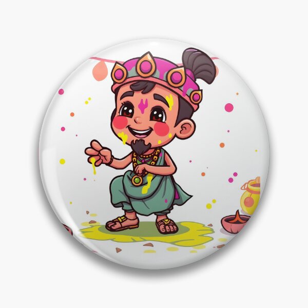 Item preview, Holi Pink Crown Child Sticker   designed and sold by Teewave-Ashish.