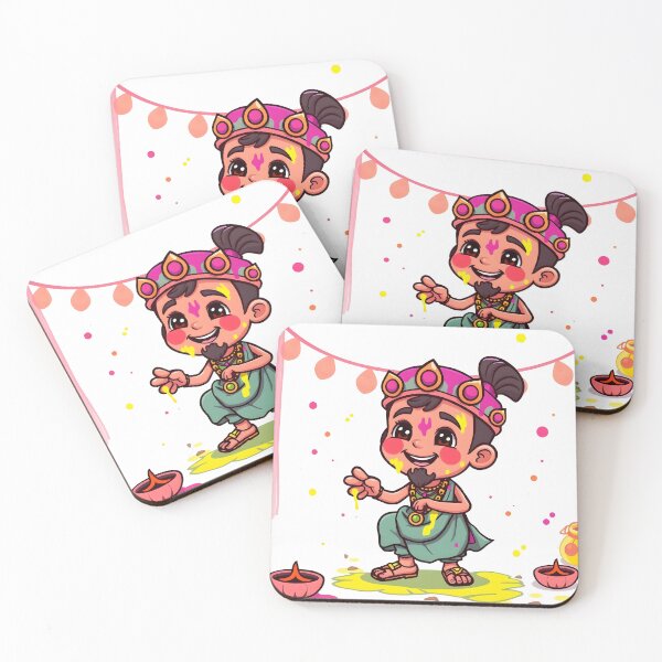 Item preview, Holi Pink Crown Child Sticker   designed and sold by Teewave-Ashish.