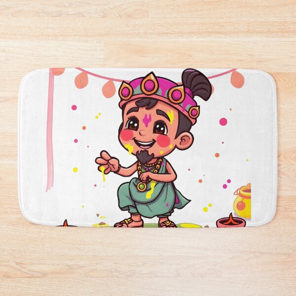 Item preview, Holi Pink Crown Child Sticker   designed and sold by Teewave-Ashish.