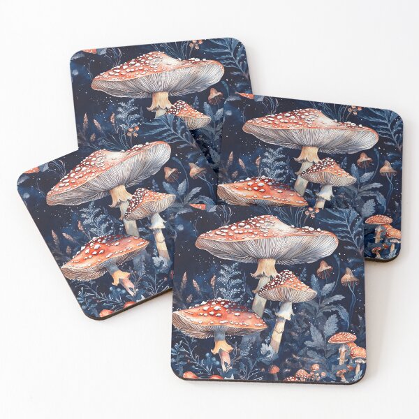 Item preview, Midnight Blue Amanita Muscaria Mushroom Fungi Pattern designed and sold by GrinGalore.