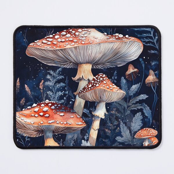 Item preview, Midnight Blue Amanita Muscaria Mushroom Fungi Pattern designed and sold by GrinGalore.