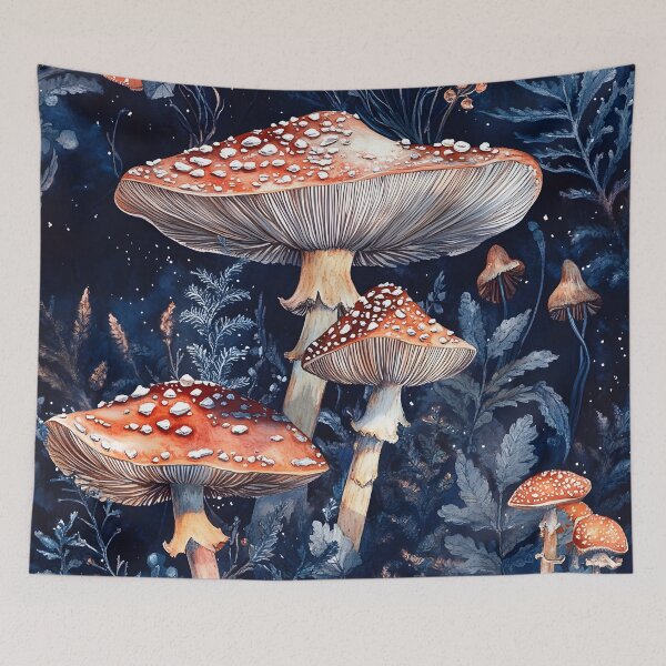 Item preview, Midnight Blue Amanita Muscaria Mushroom Fungi Pattern designed and sold by GrinGalore.