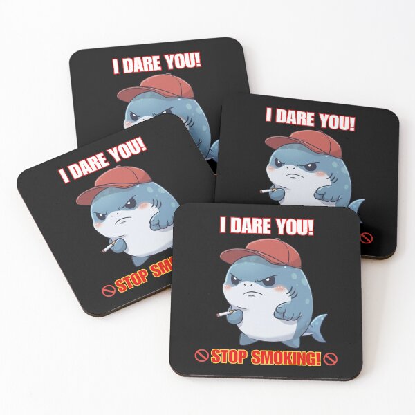 Item preview, Stop Smoking I Dare You! - Funny Chibi Shark designed and sold by Nature's Chibis.