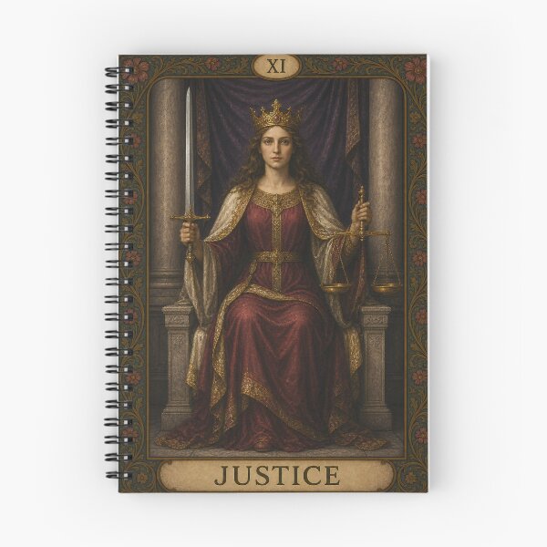 Item preview, Justice Tarot Card XI Art Nouveau Illustration designed and sold by FabcoDesign.