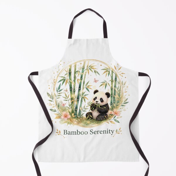 Item preview, Zen Panda Bamboo Serenity Gold Floral Art designed and sold by KireaDesigns.
