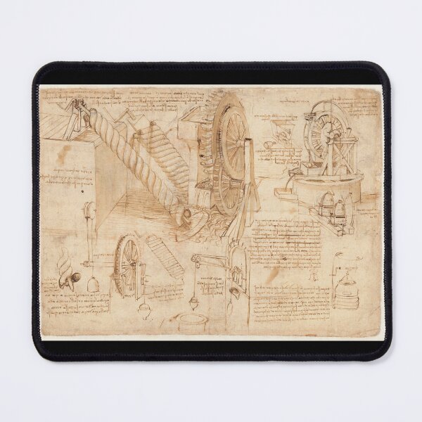 Item preview, Codex Atlanticus Folio 26v by Leonardo da Vinci Engineering Studies Art Print designed and sold by artofuniverse.