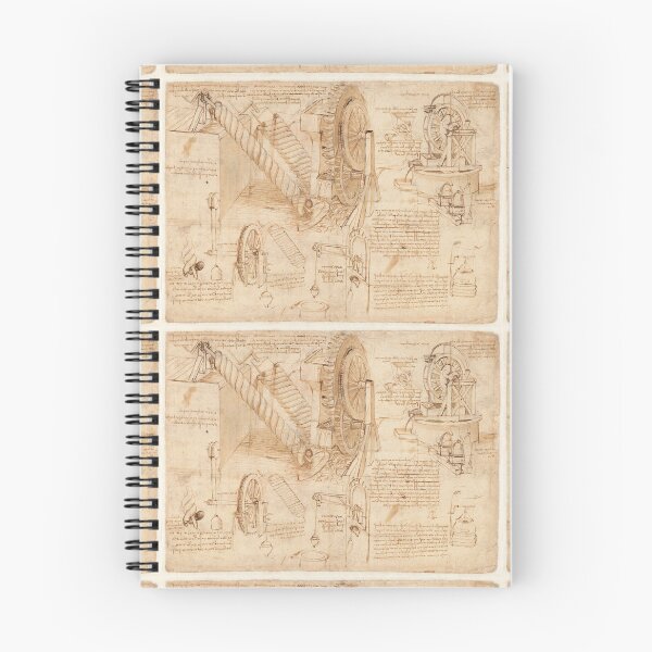 Item preview, Codex Atlanticus Folio 26v by Leonardo da Vinci Engineering Studies Art Print designed and sold by artofuniverse.