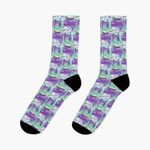 Item preview, Textured Painterly Abstract in Purple and Green designed and sold by Artistestella.
