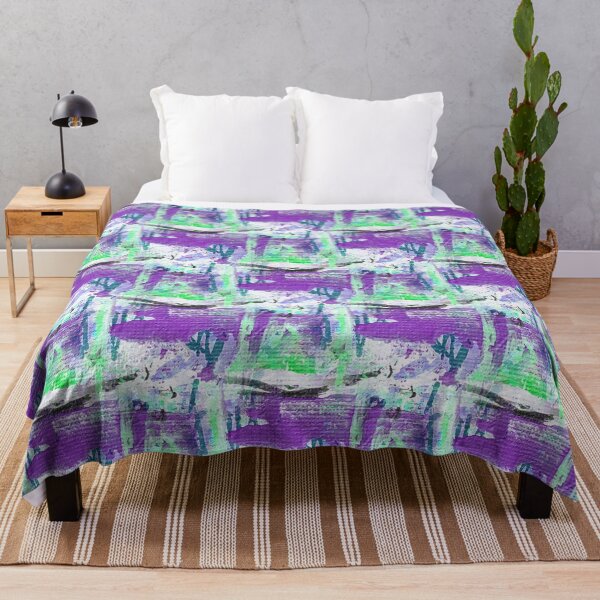 Item preview, Textured Painterly Abstract in Purple and Green designed and sold by Artistestella.