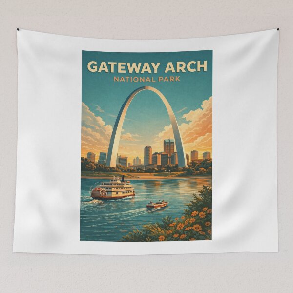 Item preview, Gateway Arch St Louis Missouri Mississippi River Eero Saarinen Landmark designed and sold by Aryabek.