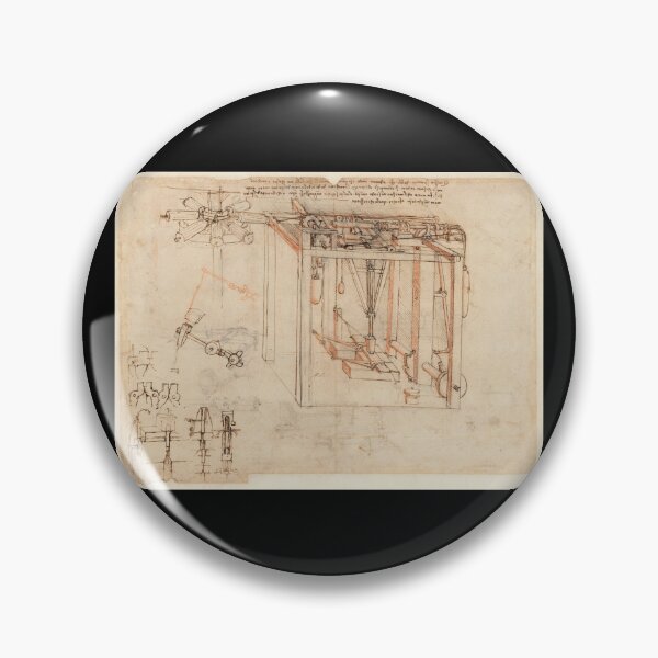 Item preview, Codex Atlanticus Folio 29r by Leonardo da Vinci Renaissance Mechanical Study Art Print designed and sold by artofuniverse.