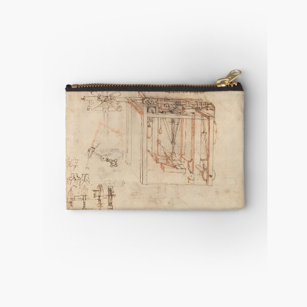 Item preview, Codex Atlanticus Folio 29r by Leonardo da Vinci Renaissance Mechanical Study Art Print designed and sold by artofuniverse.