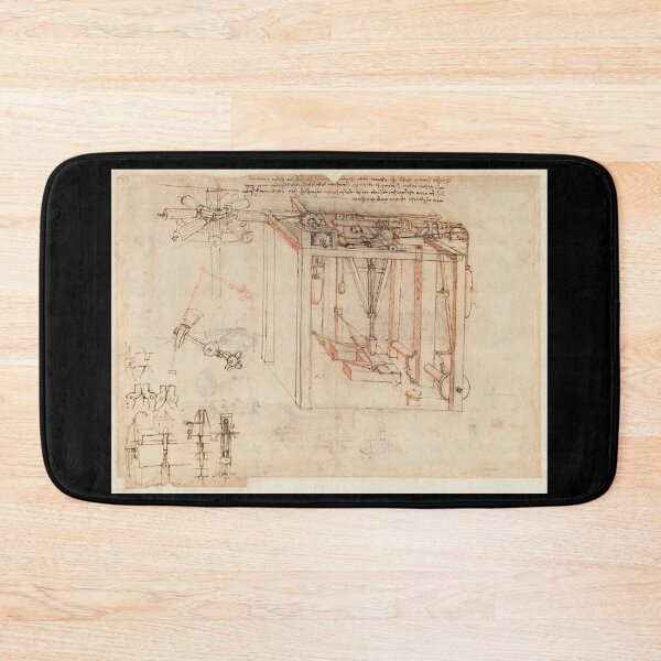 Item preview, Codex Atlanticus Folio 29r by Leonardo da Vinci Renaissance Mechanical Study Art Print designed and sold by artofuniverse.