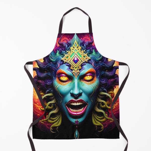 Item preview, Psychedelic Demon Goddess – Neon Dark Fantasy Portrait designed and sold by Dominik1994.