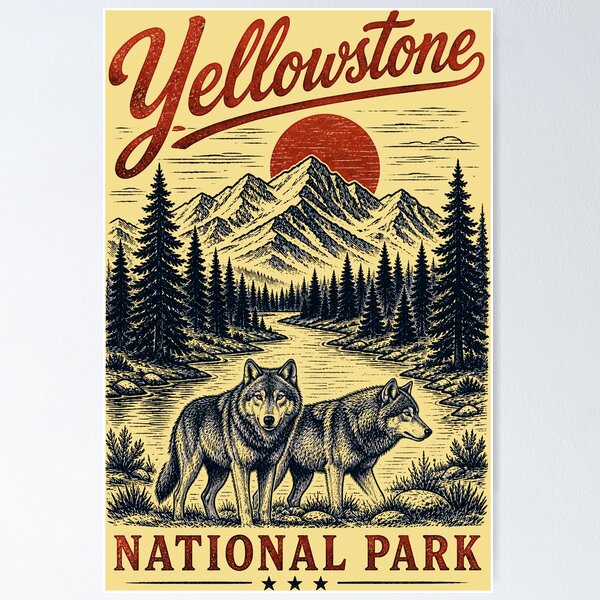 Item preview, Yellowstone National Park - Wolves designed and sold by AIEverything.