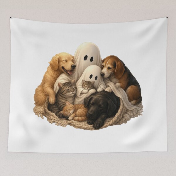 Item preview, Ghost Dog Cuddle Pile designed and sold by InkNovaLab.