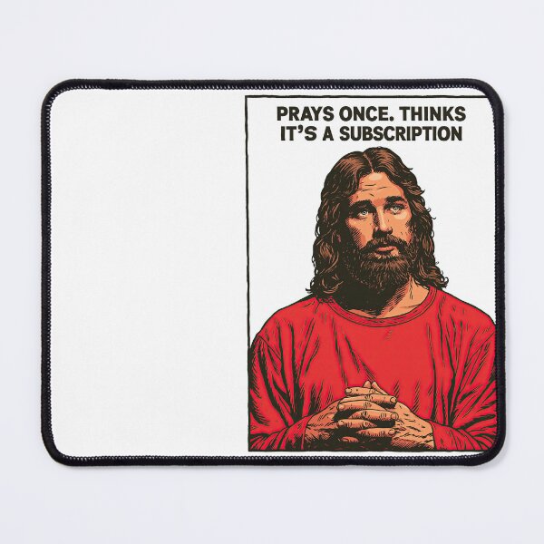 Item preview, Prays Once Thinks Its a Subscription Red Shirt designed and sold by Piotrek0001.