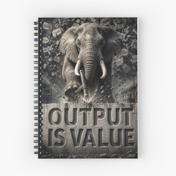 Item preview, Founder Output Value Elephant Industrial Brutalist Art Print designed and sold by SavannaStrikes.