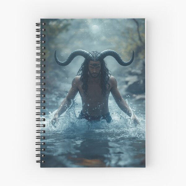 Item preview, Mystical Aquarius Human With Horns Standing In Water Enjoying Air designed and sold by Mustangana.