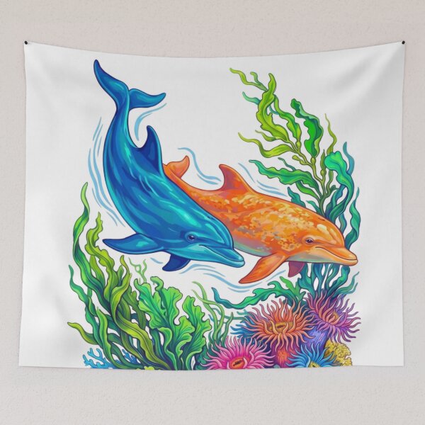 Item preview, Dolphins swimming designed and sold by PP&RAINBOW SHOP.