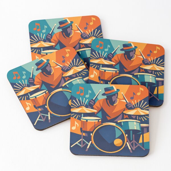 Item preview, Geometric Drummer in Festival Colour Shapes designed and sold by InkSmithery.