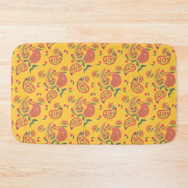 Item preview, Hand Painted Gouache Floral Paisley Pattern in Yellow designed and sold by NoemiMarozsan.