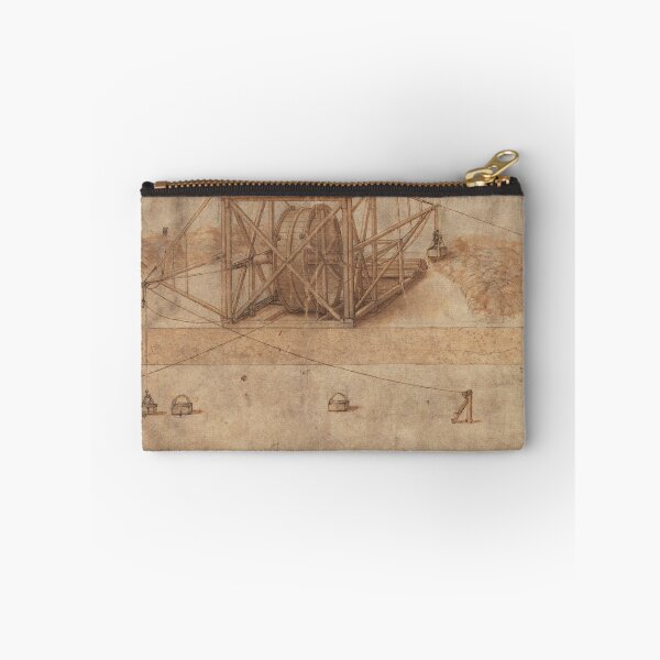 Item preview, Codex Atlanticus Folio 3r by Leonardo da Vinci Double Crane Engineering Art Print designed and sold by artofuniverse.