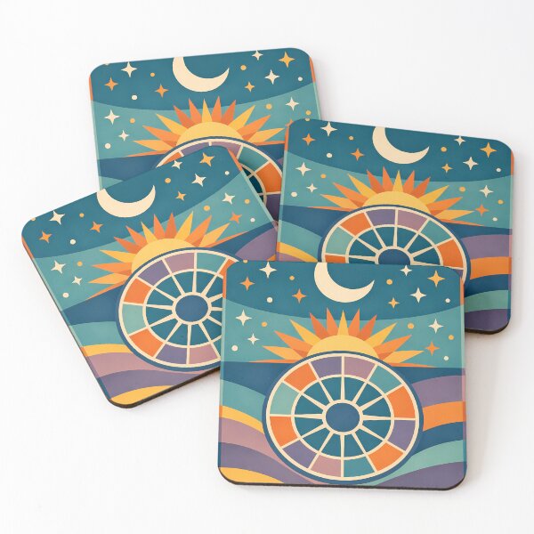 Item preview, Celestial Sun Moon Wheel with Stars designed and sold by InkSmithery.