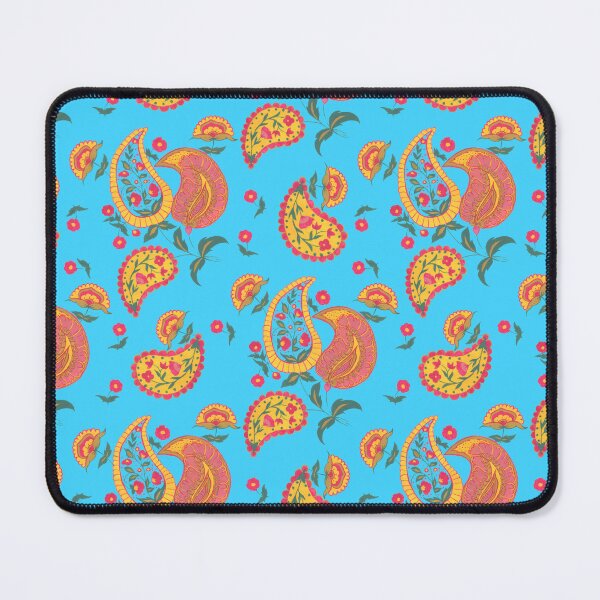 Item preview, Hand Painted Gouache Floral Paisley Pattern in Aqua designed and sold by NoemiMarozsan.