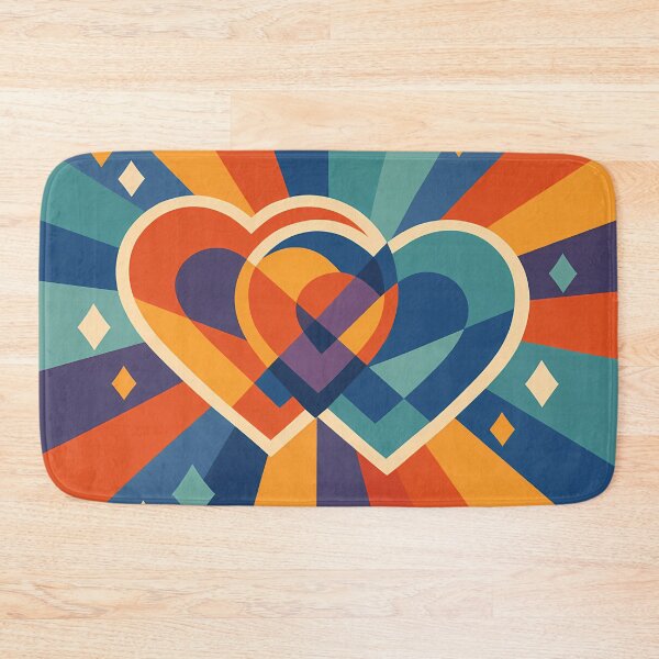 Item preview, Overlapping Geometric Hearts with Radiant Colour Rays designed and sold by InkSmithery.