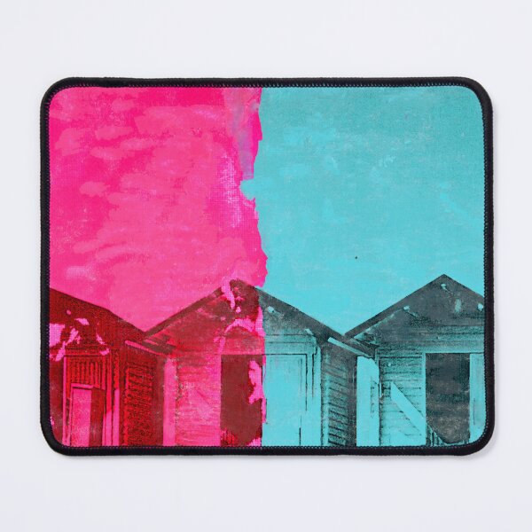 Item preview, Vibrant Pop Art Beach Huts in Pink and Teal designed and sold by Fairfax-Curator.