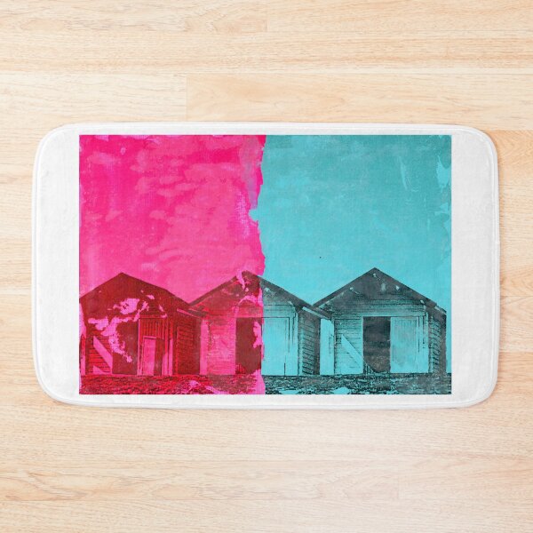 Item preview, Vibrant Pop Art Beach Huts in Pink and Teal designed and sold by Fairfax-Curator.