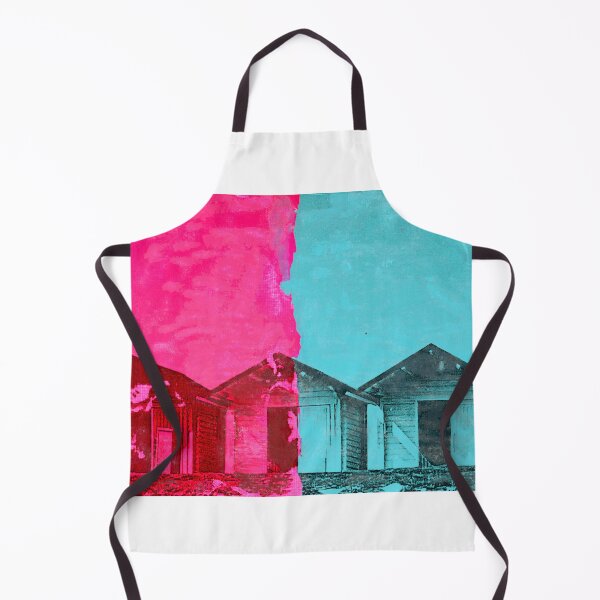 Item preview, Vibrant Pop Art Beach Huts in Pink and Teal designed and sold by Fairfax-Curator.