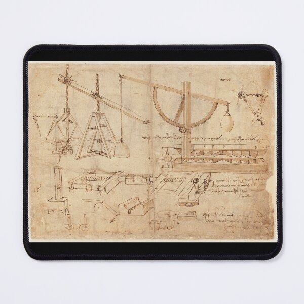 Item preview, Codex Atlanticus Folio 3r by Leonardo da Vinci Engineering Studies Fine Art Print designed and sold by artofuniverse.