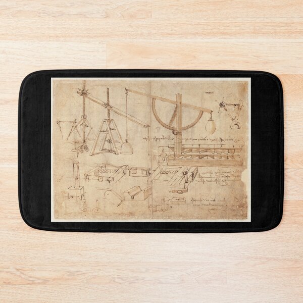 Item preview, Codex Atlanticus Folio 3r by Leonardo da Vinci Engineering Studies Fine Art Print designed and sold by artofuniverse.