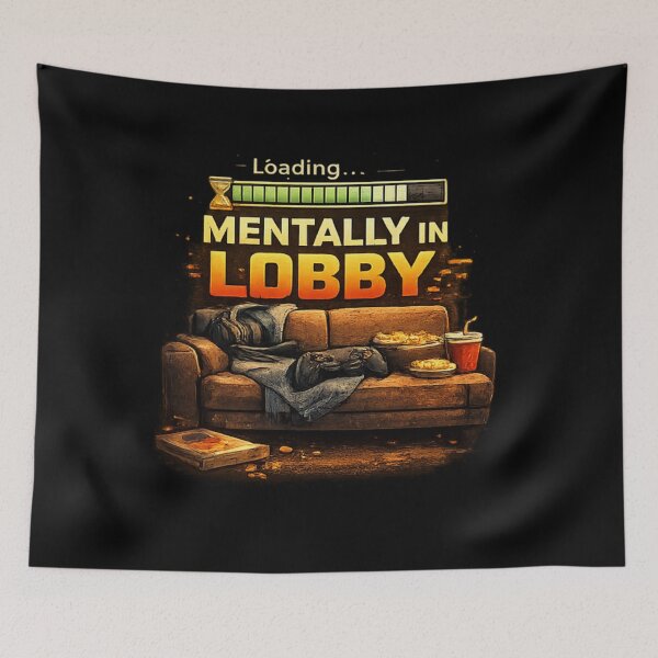 Item preview, Mentally In Lobby Funny Gamer Quote Gaming Meme T-Shirt designed and sold by Artbysarmina.
