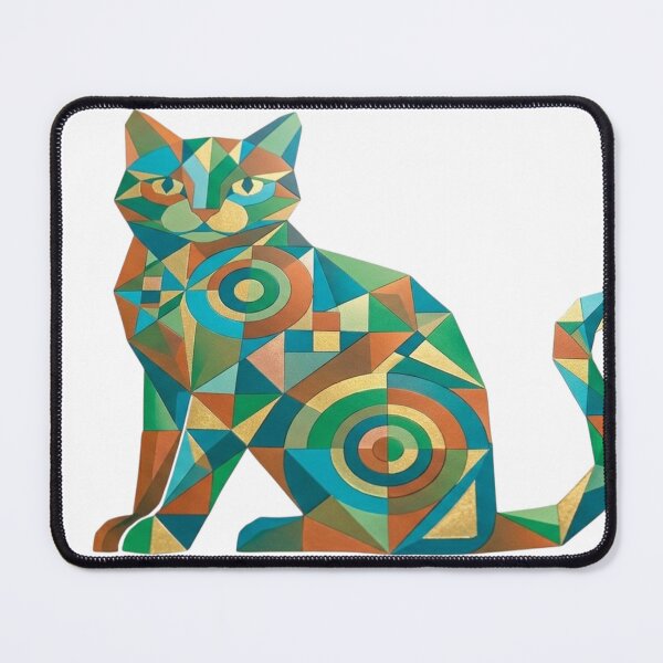 Item preview, Geometric Abstract Cat Art designed and sold by bindusingla.