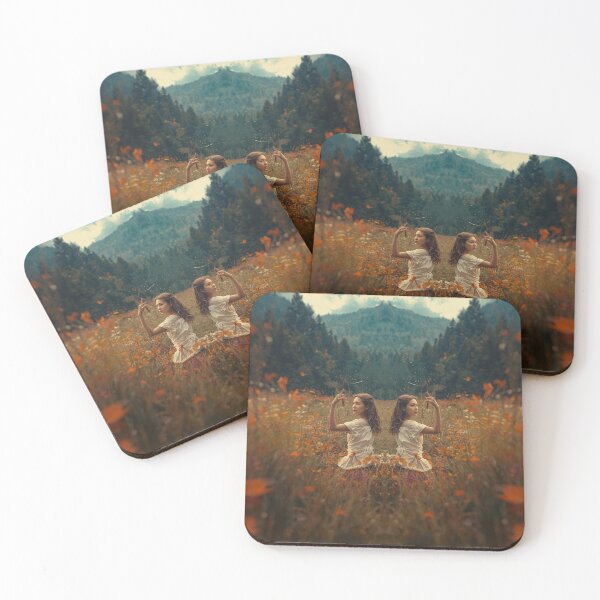 Item preview, Twin Girls Standing Back To Back In Spring Field Gemini Zodiac Art designed and sold by Mustangana.