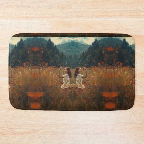 Item preview, Twin Girls Standing Back To Back In Spring Field Gemini Zodiac Art designed and sold by Mustangana.
